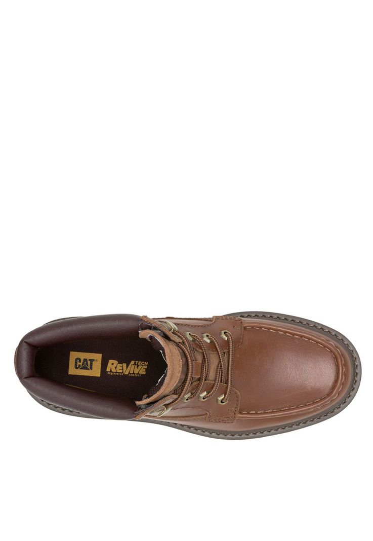 Botín Cuero Hombre Colorado Moc Toe Café -6