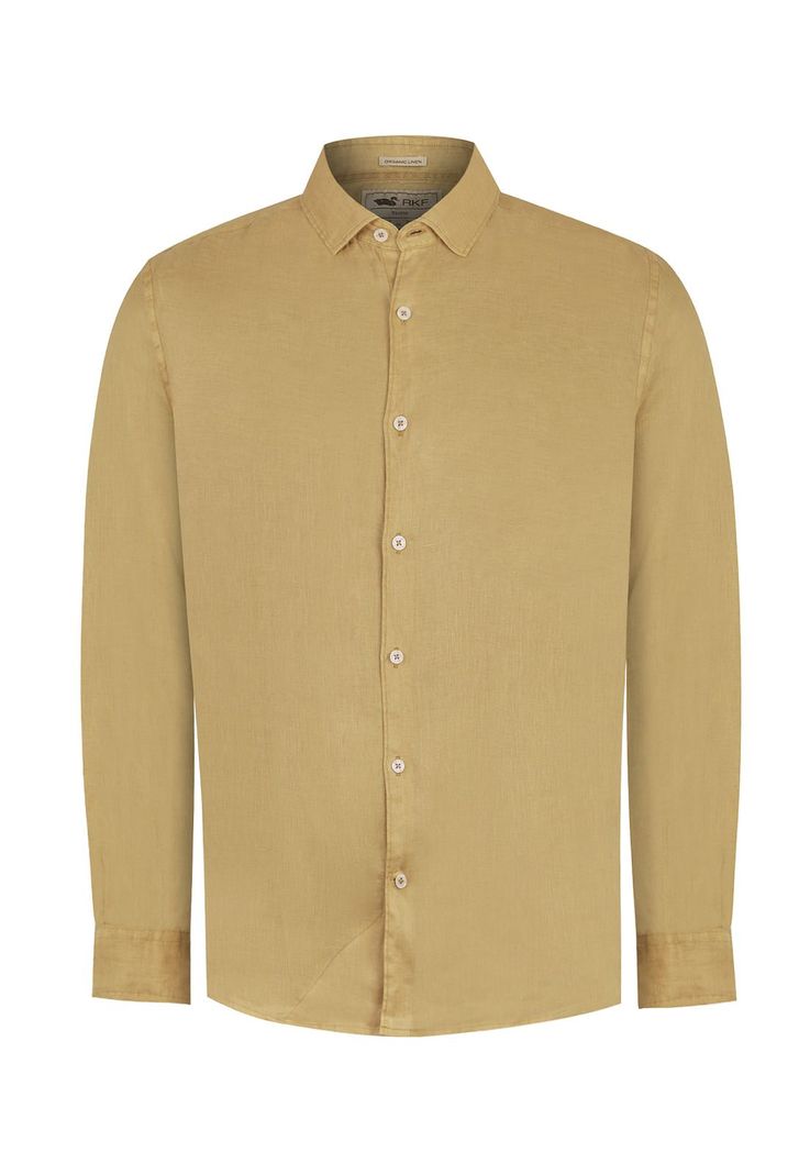 Camisa Lino Orgánico Café Linenpro Hombre -0