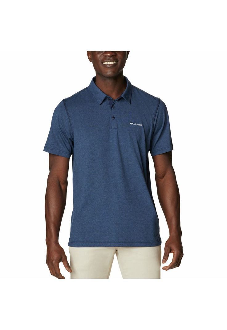 Polera M/C Hombre Tech Trail Polo Azul-0