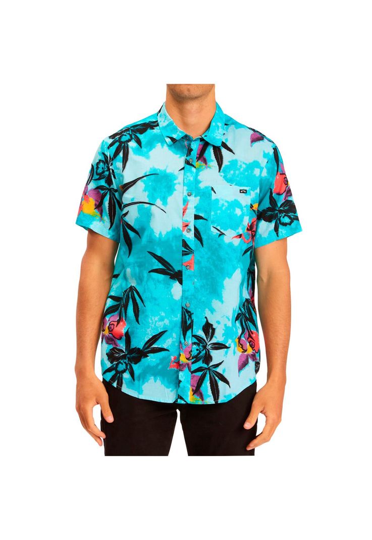 Camisa M/C Hombre Sundays Floral Celeste-0