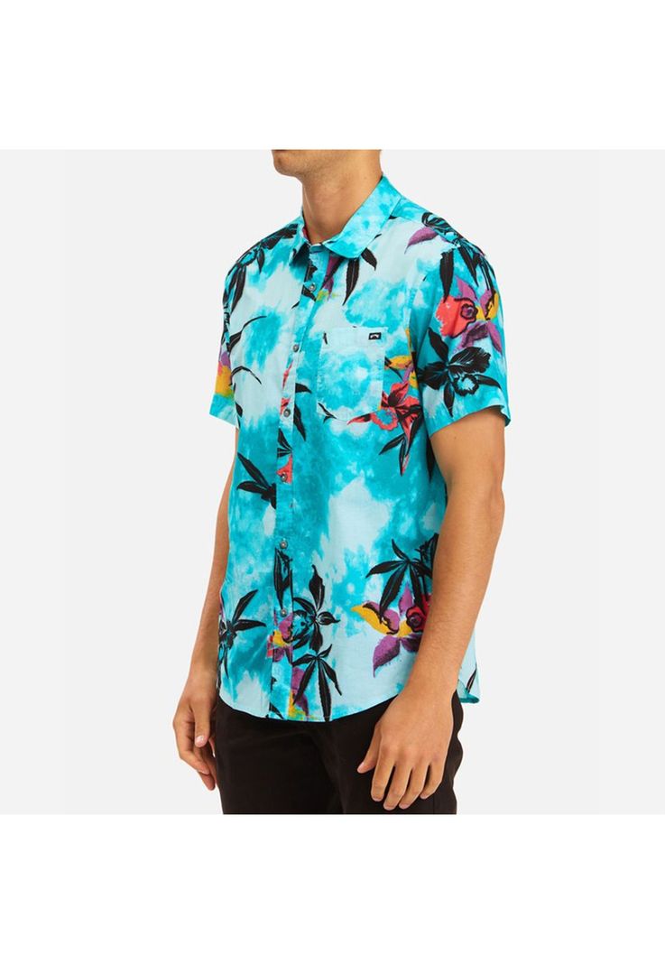 Camisa M/C Hombre Sundays Floral Celeste-1