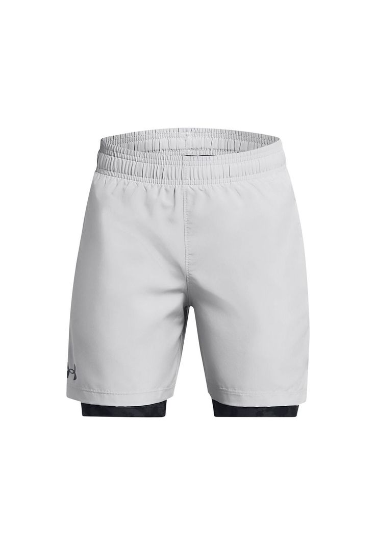 Shorts 2 En 1 UA para Niño Gris-0