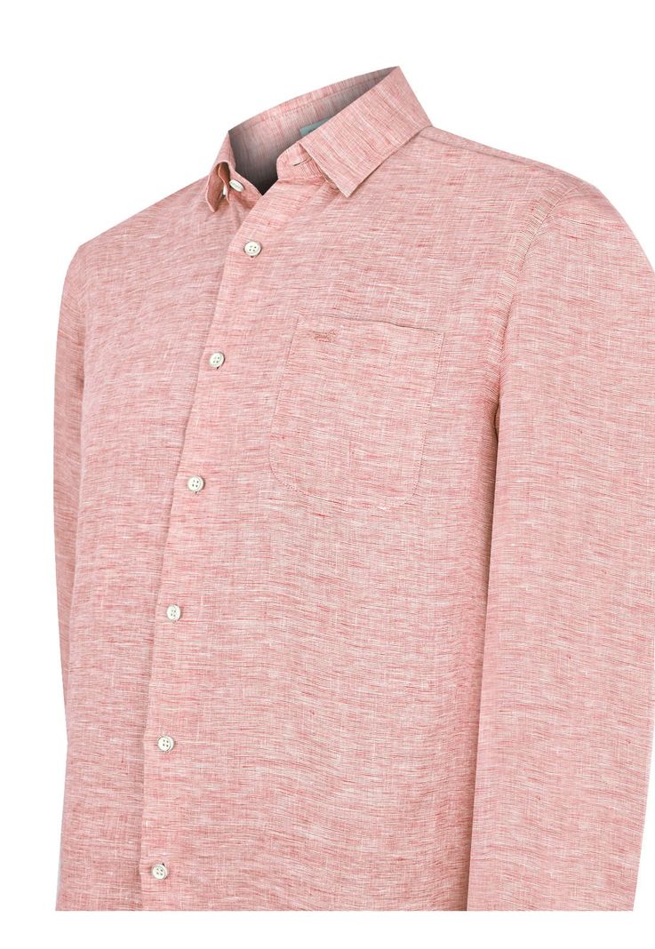 Camisa Lino Orgánico Rojo Linentex Hombre -3