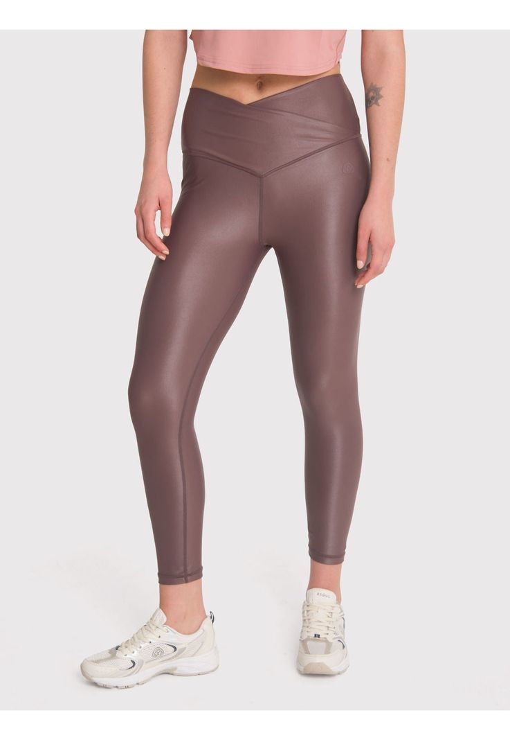 Calza deportiva 7/8 Mujer Hr Ankl Leg Eva II Café-1
