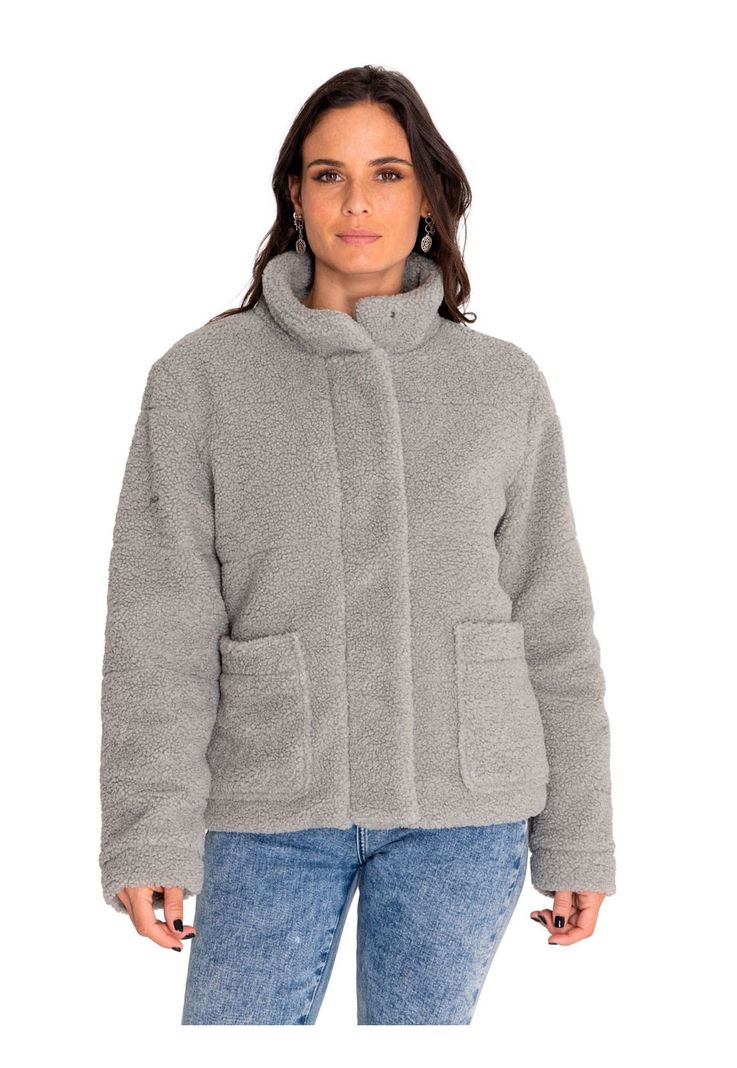 Polar Mujer Insulated Full Zip Teddy Gris-1