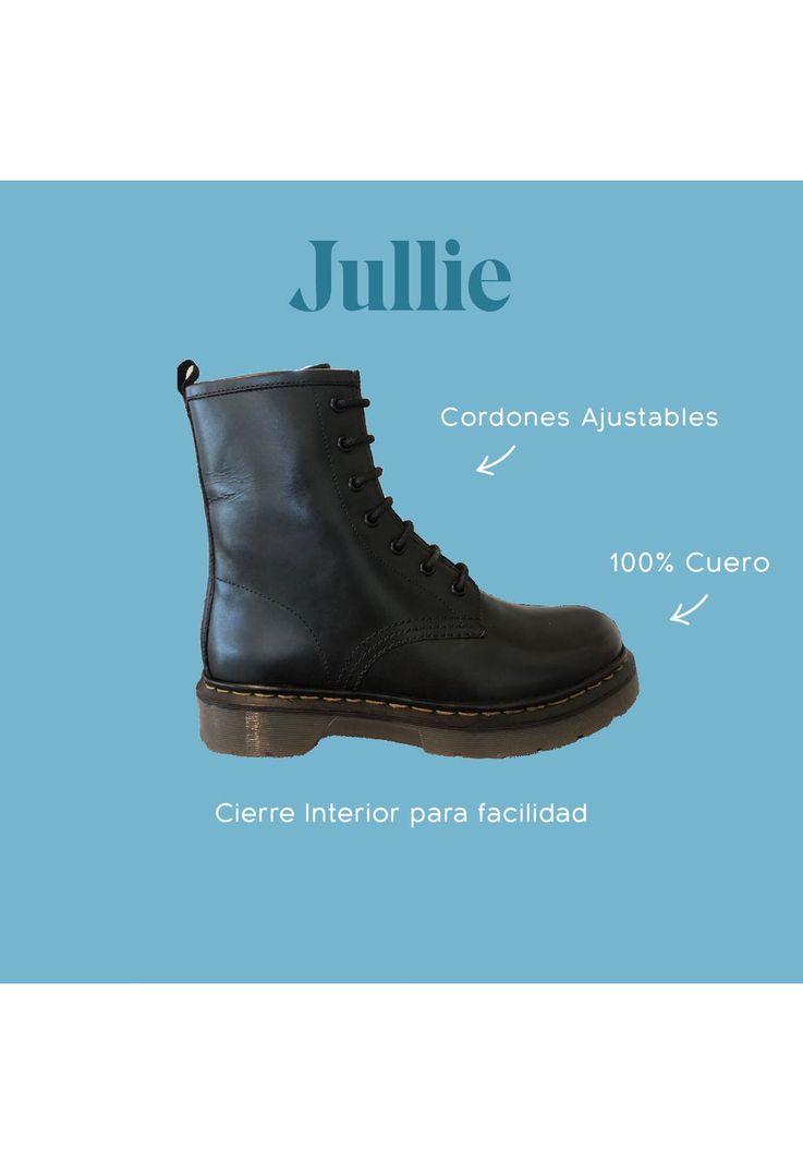 Botín escolar Cuero Julie negro Niña-1