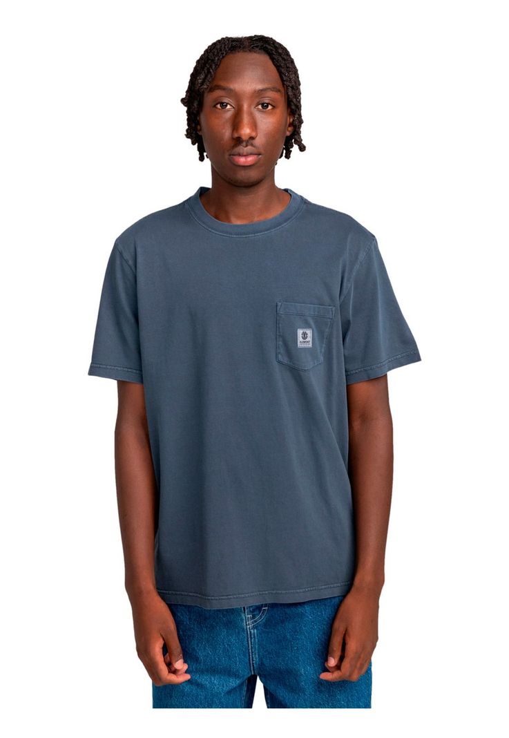 Polera Manga Corta Hombre Basic Pocket Azul-1