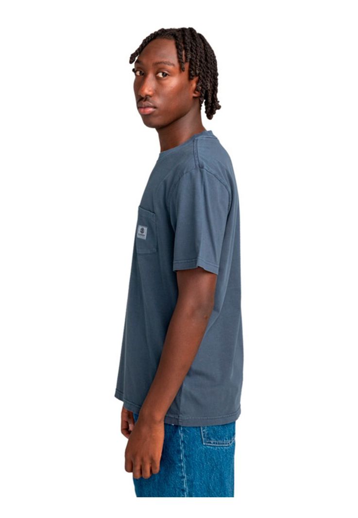 Polera Manga Corta Hombre Basic Pocket Azul-3