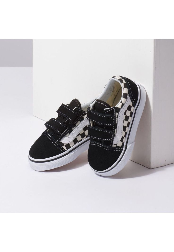 Zapatilla Bebe Old Skool V Primary Check Black-3