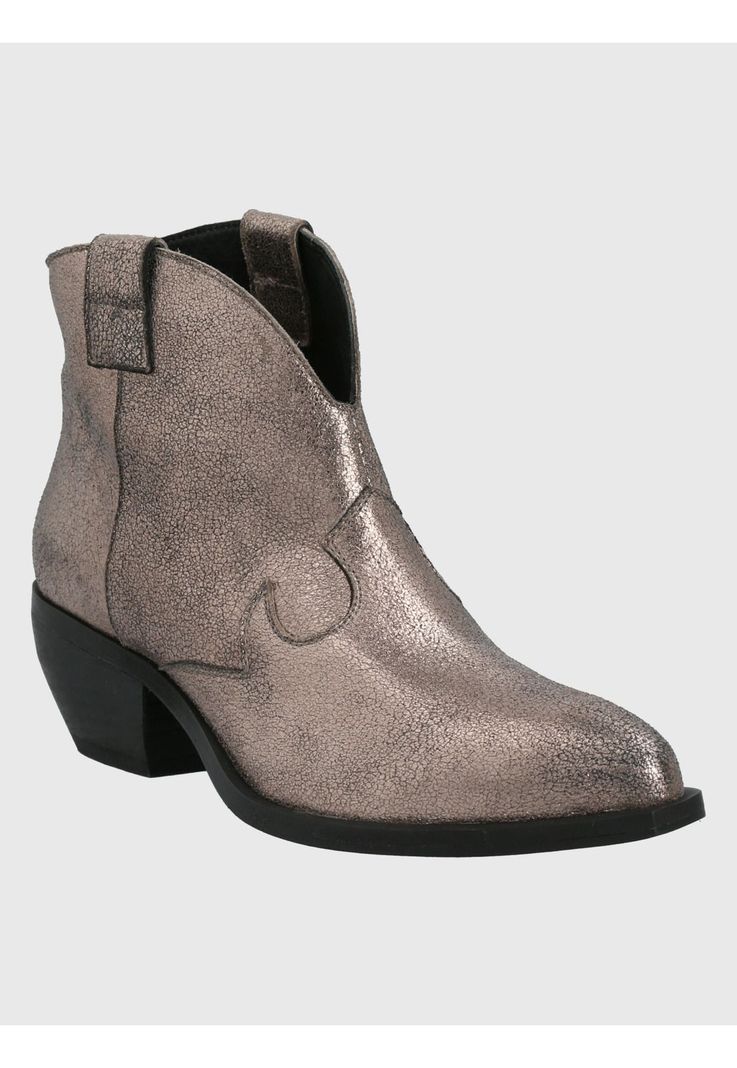 Botín Cuero Gris Mujer Nandrin -0