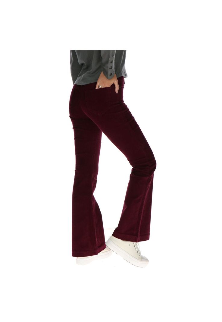 Pantalon Mujer Perry High Waist Flare Burdeo-2
