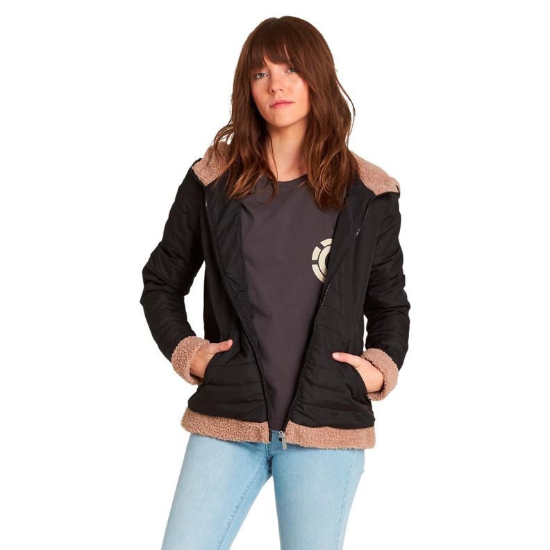 Chaqueta Sherpy Negro Mujer Element