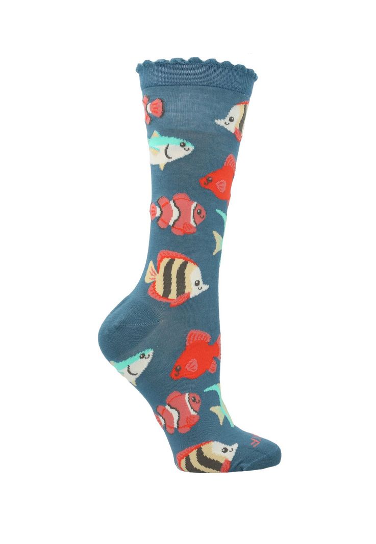 Calcetin Azul St Fish Mujer-0