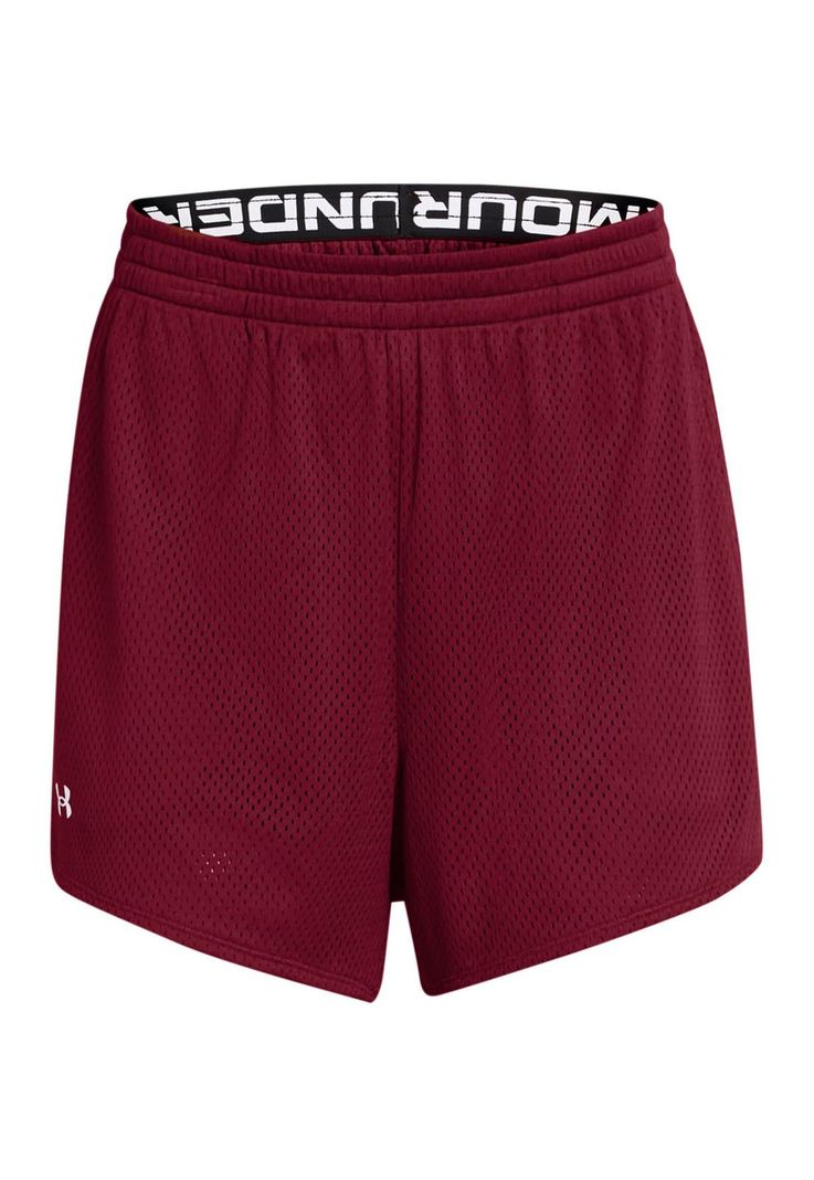 Shorts de malla Tech de 3" mujer Rojo-0