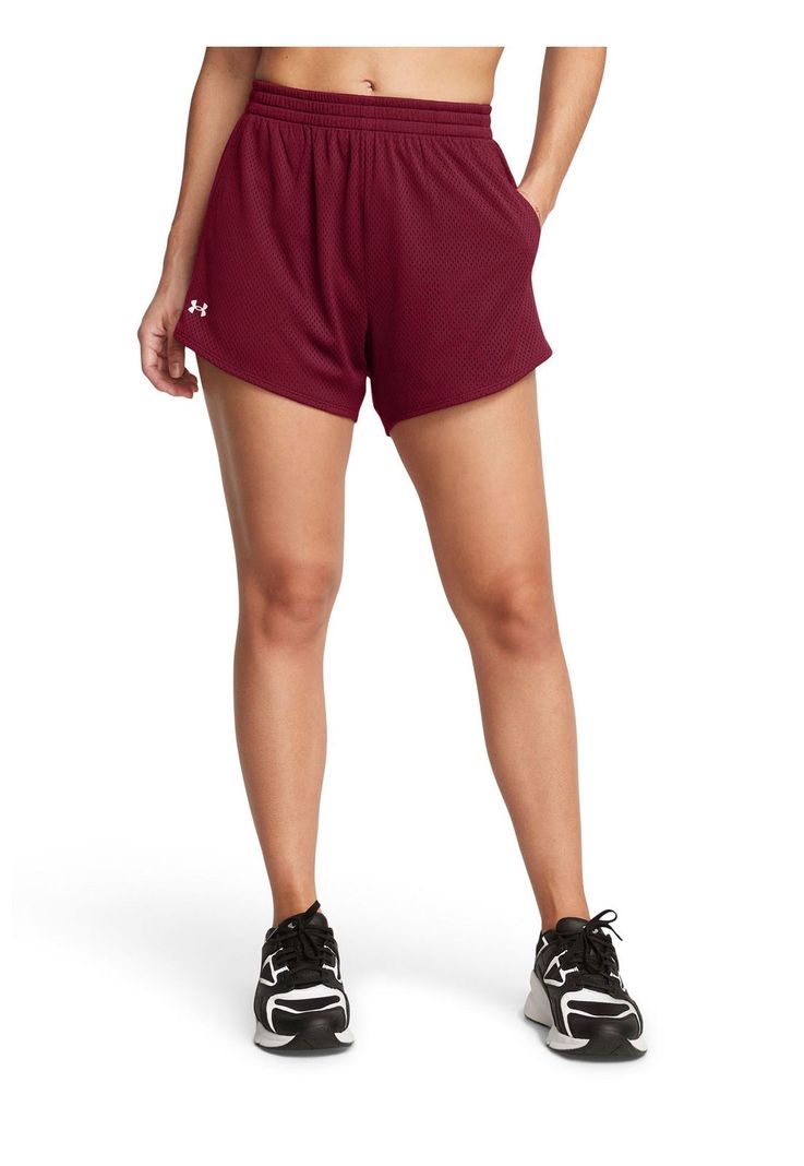 Shorts de malla Tech de 3" mujer Rojo-3