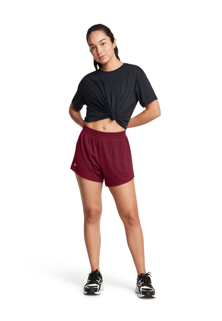 Shorts de malla Tech de 3" mujer Rojo-5