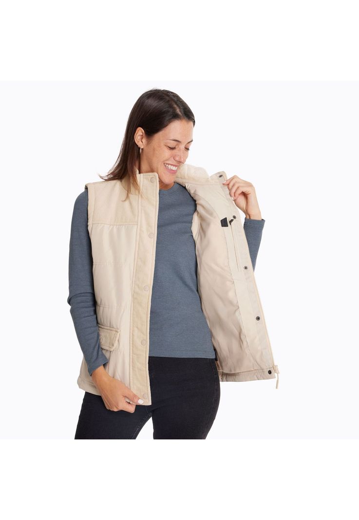 Parka Sin Mangas Mujer Lava Beige-3
