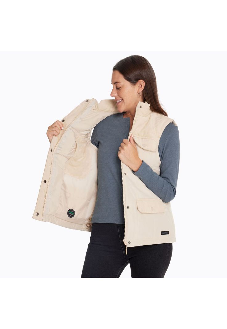 Parka Sin Mangas Mujer Lava Beige-4
