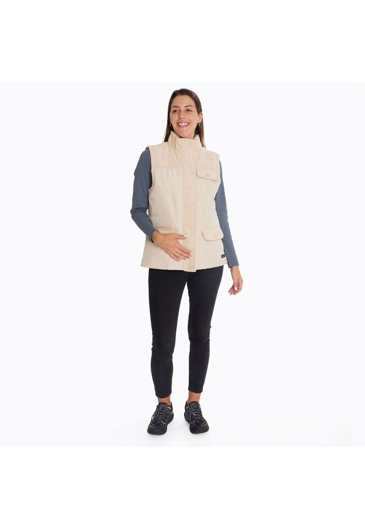 Parka Sin Mangas Mujer Lava Beige-7