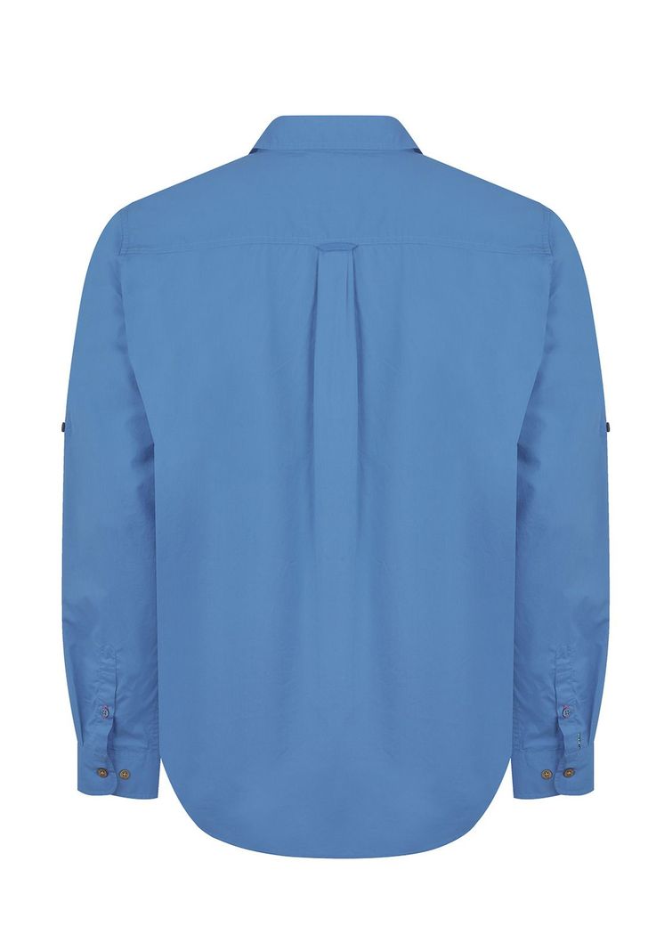 Camisa Algodón Org Azul Marino Galiton Hombre -1
