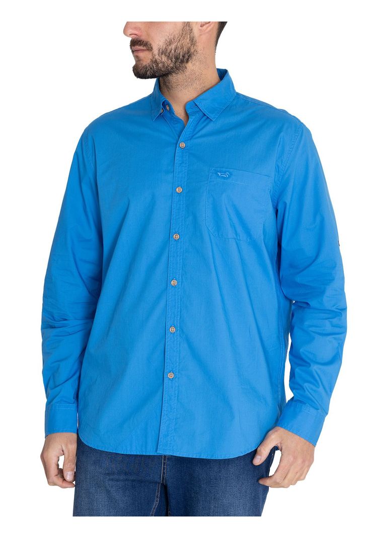 Camisa Algodón Org Azul Marino Galiton Hombre -6