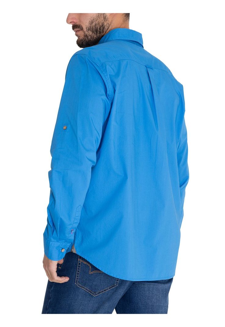 Camisa Algodón Org Azul Marino Galiton Hombre -7
