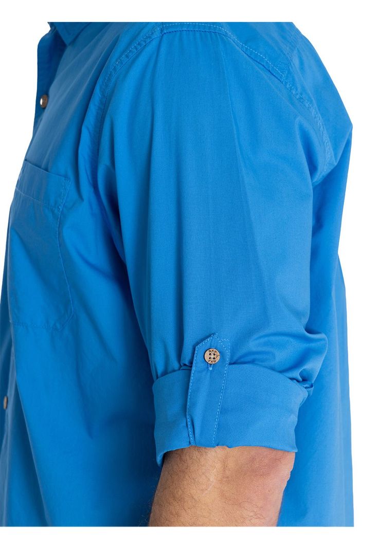 Camisa Algodón Org Azul Marino Galiton Hombre -9