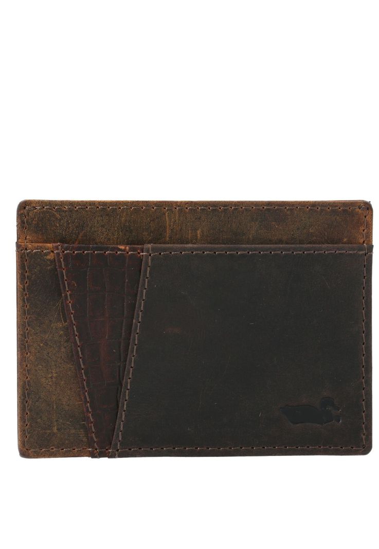 Tarjetero Cuero Mujer OH Cardholder Croco Café-0