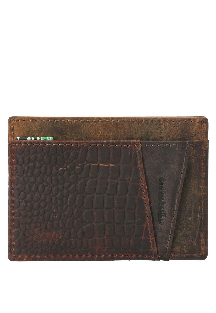 Tarjetero Cuero Mujer OH Cardholder Croco Café-1