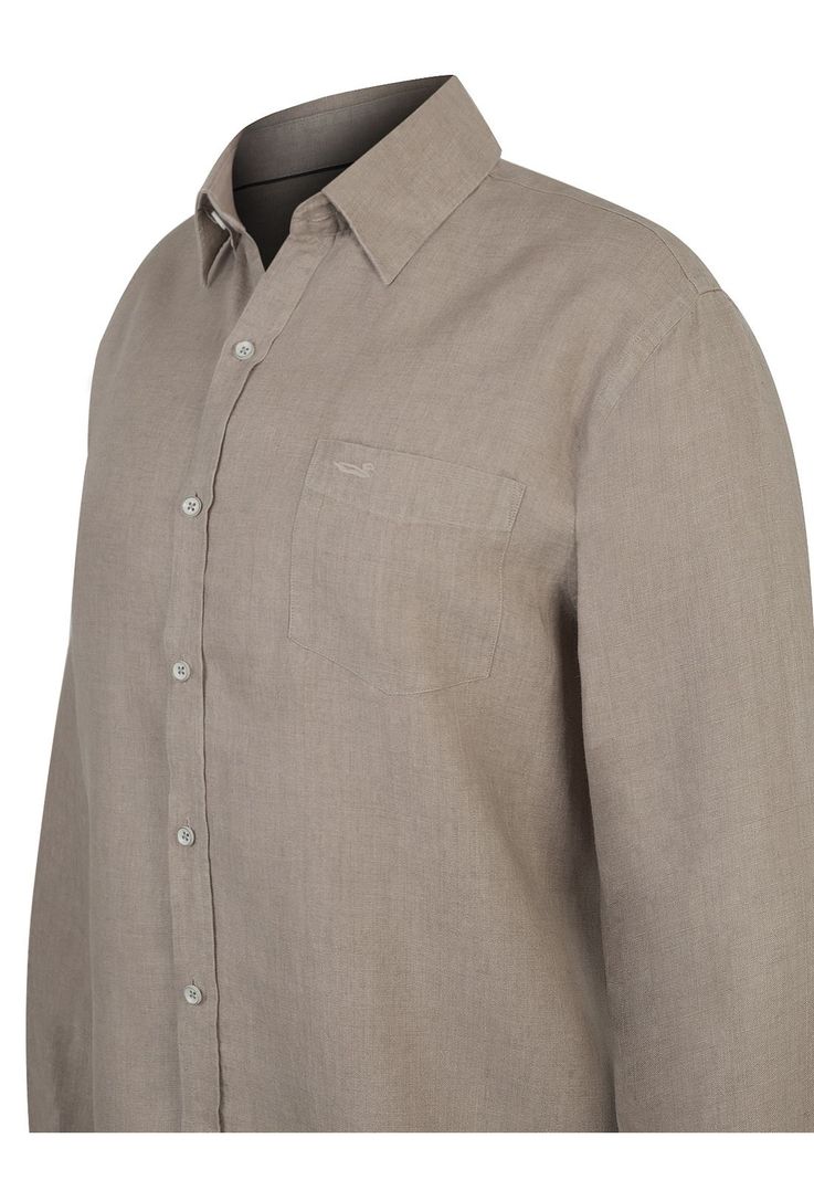 Camisa Lino Hombre Linen Beige/Crudo-3