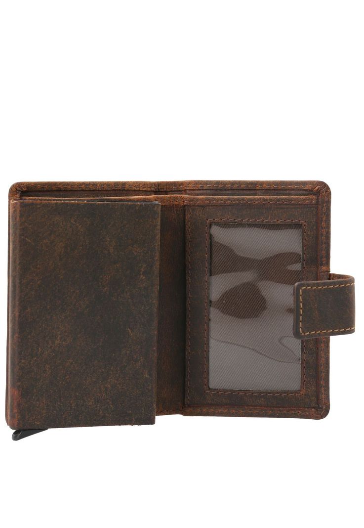 Billetera Cuero Hombre HU Multicards Café-2