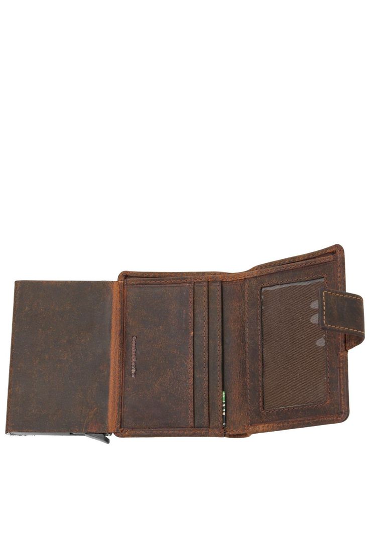 Billetera Cuero Hombre HU Multicards Café-3