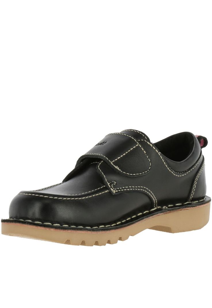 Zapato Niña Cuero Spring Velcro Ii Negro-1
