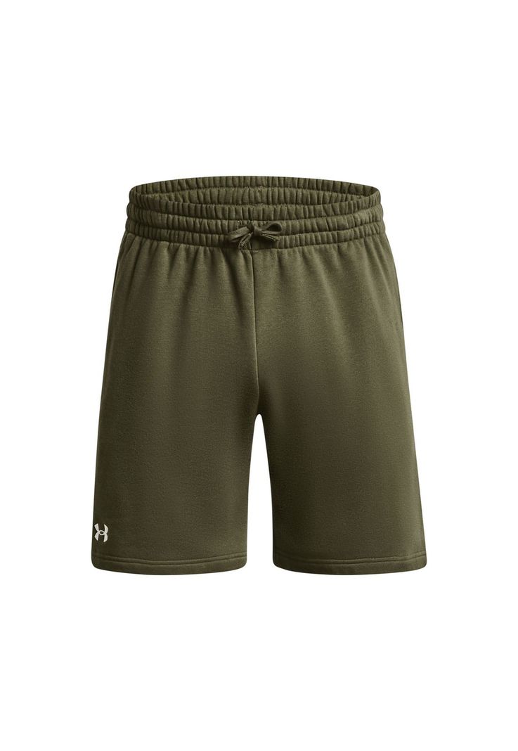 Shorts Fleece UA Rival Hombre Verde Oscuro-0