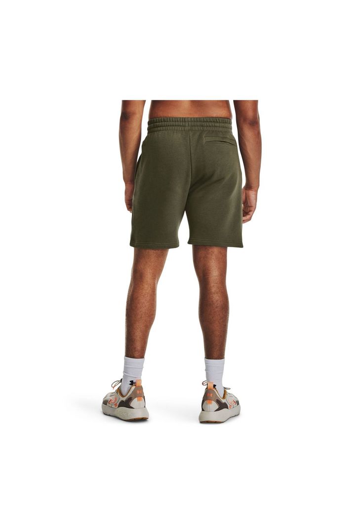 Shorts Fleece UA Rival Hombre Verde Oscuro-4