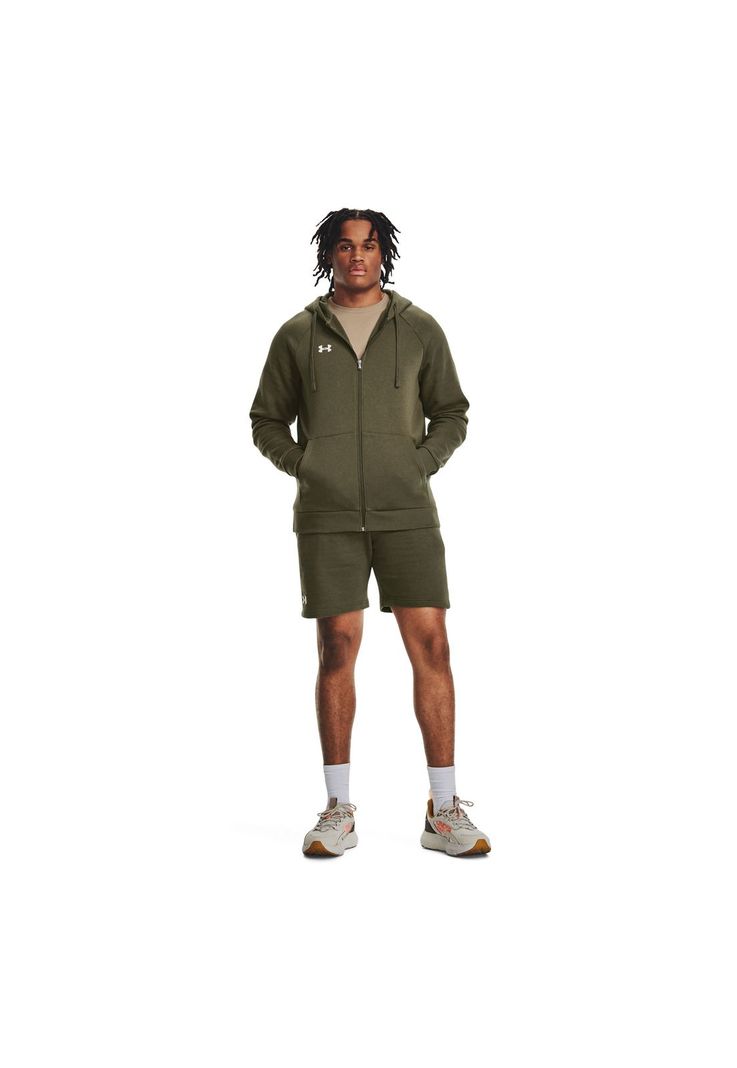 Shorts Fleece UA Rival Hombre Verde Oscuro-5