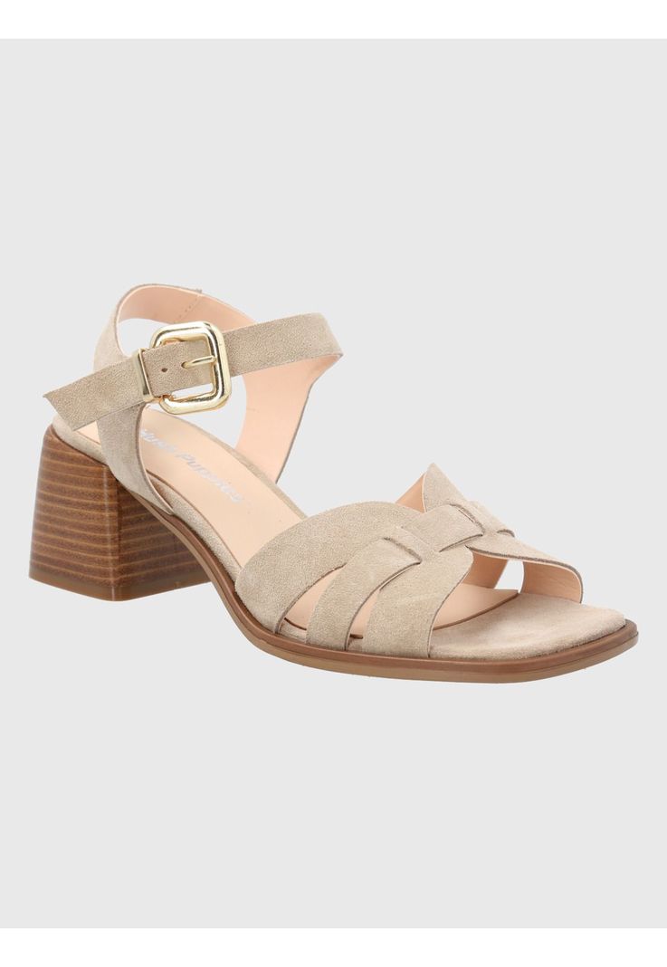 Sandalia Cuero Beige Mujer Pastore -0