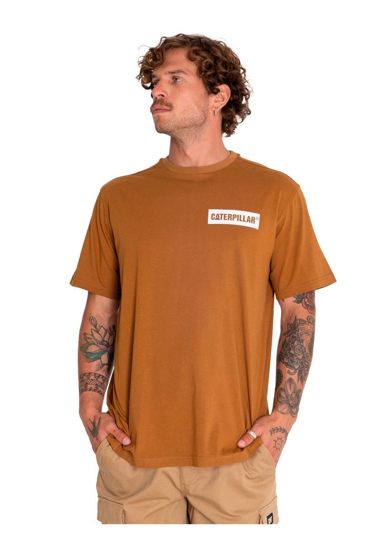 Polera Manga Corta Hombre Reflective Logo Café-0