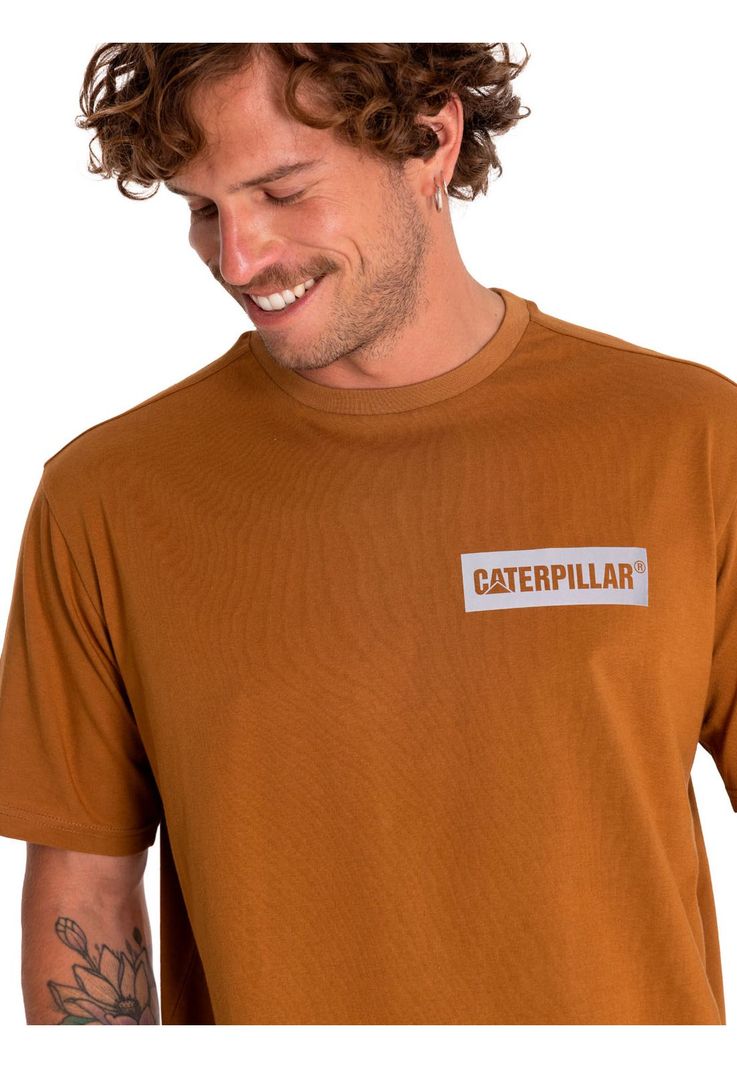 Polera Manga Corta Hombre Reflective Logo Café-4
