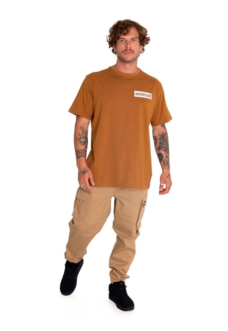 Polera Manga Corta Hombre Reflective Logo Café-6