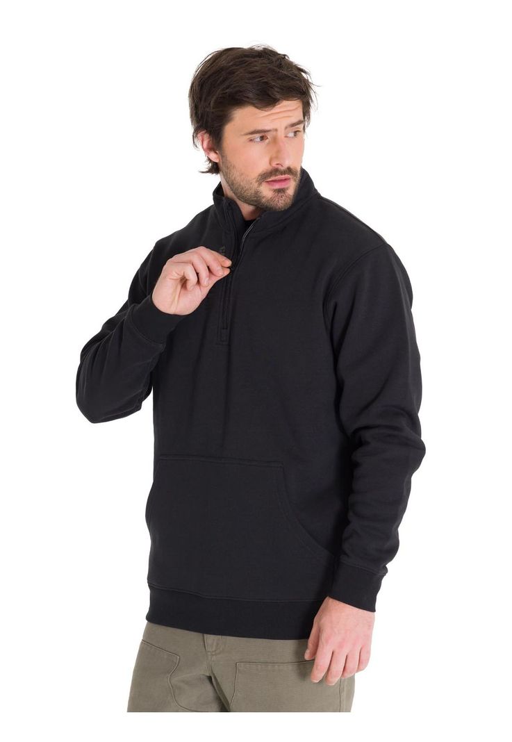 Polerón Midweight Quarter Zip Hombre Negro-0
