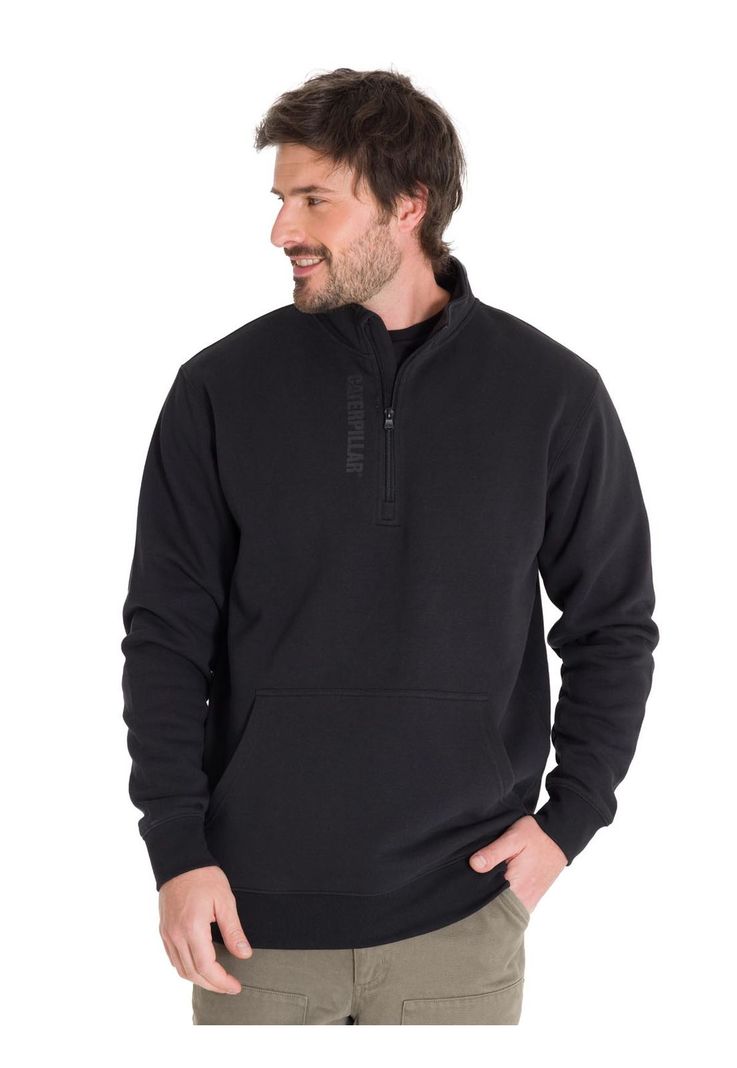Polerón Midweight Quarter Zip Hombre Negro-1
