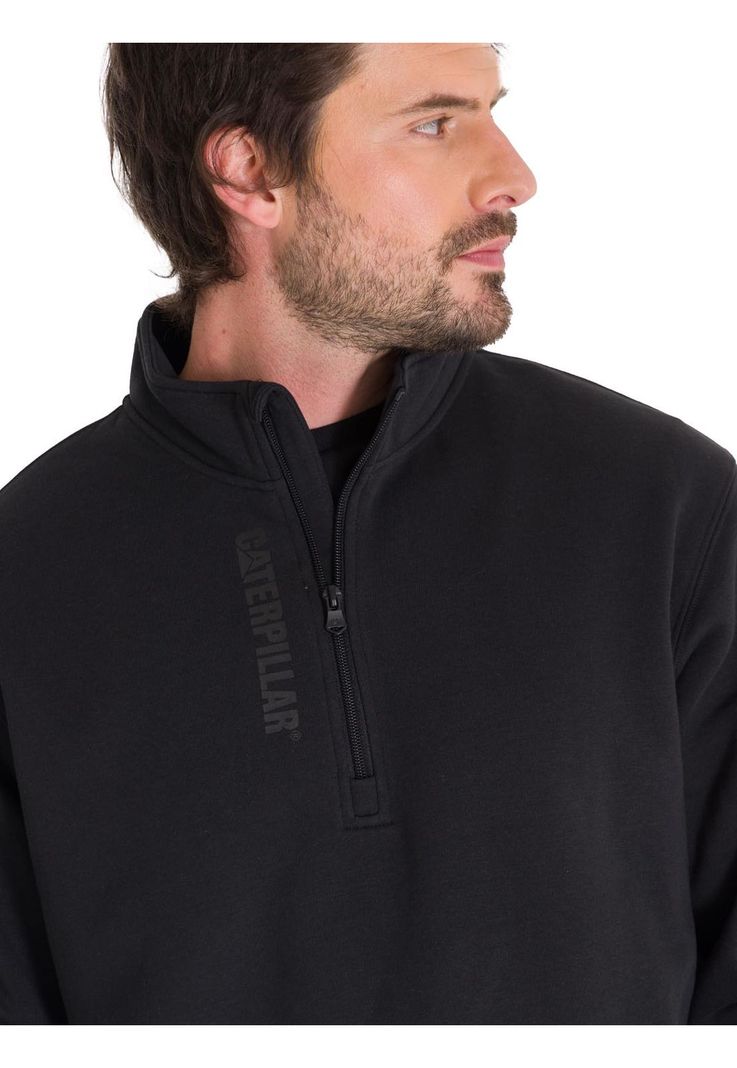 Polerón Midweight Quarter Zip Hombre Negro-4