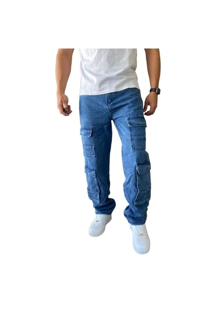 Jeans Diábolo Cargo Ancho Loose Fit Hombre-2