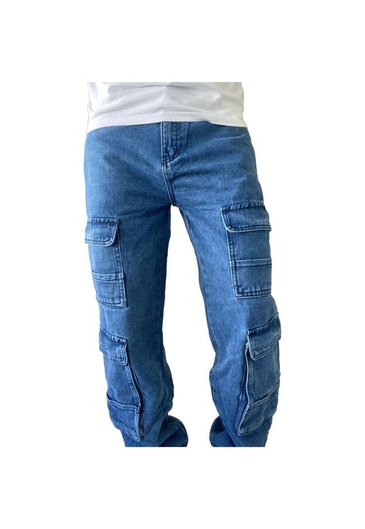 Jeans Diábolo Cargo Ancho Loose Fit Hombre-4