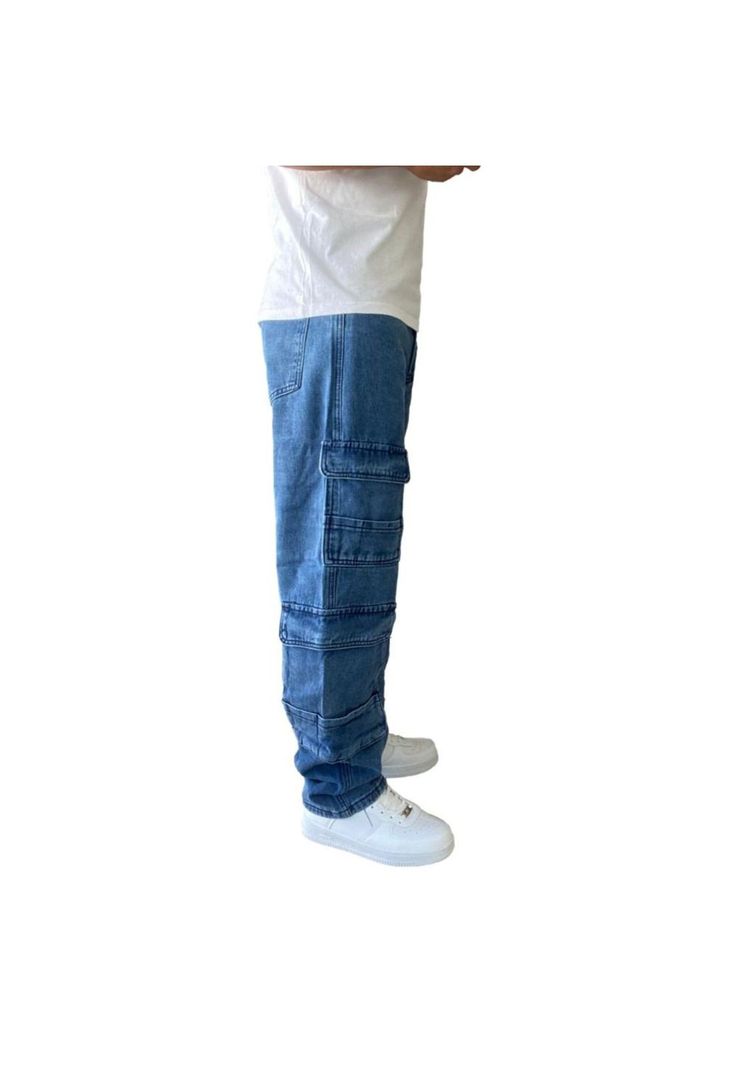Jeans Diábolo Cargo Ancho Loose Fit Hombre-7