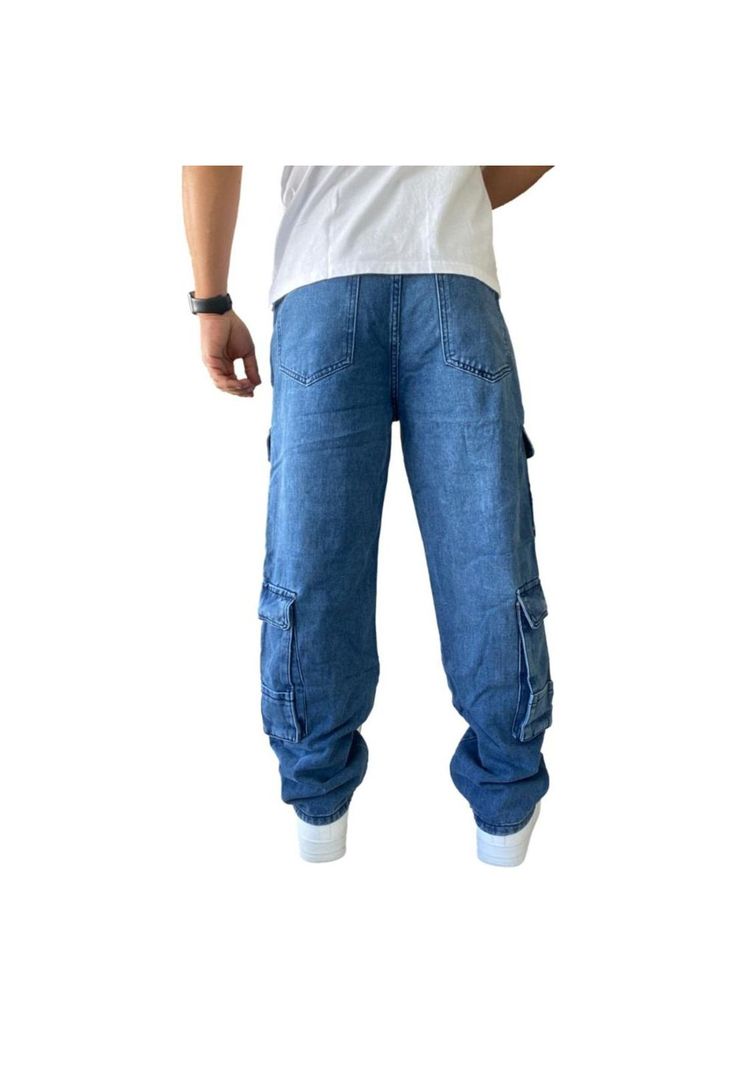Jeans Diábolo Cargo Ancho Loose Fit Hombre-8