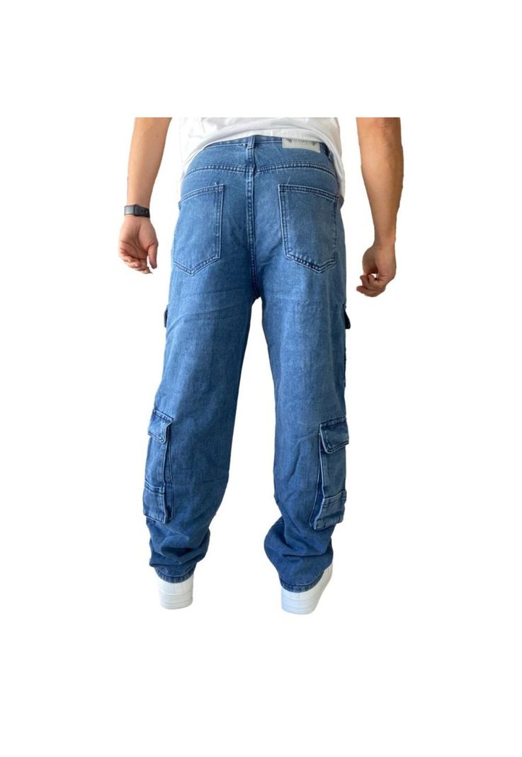 Jeans Diábolo Cargo Ancho Loose Fit Hombre-9