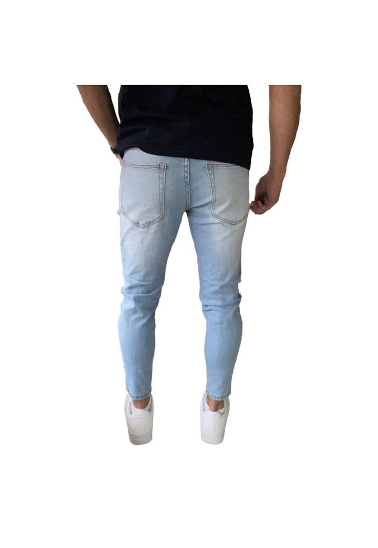 Jeans Destroyed Super Slim Ankle Fit Celeste-4