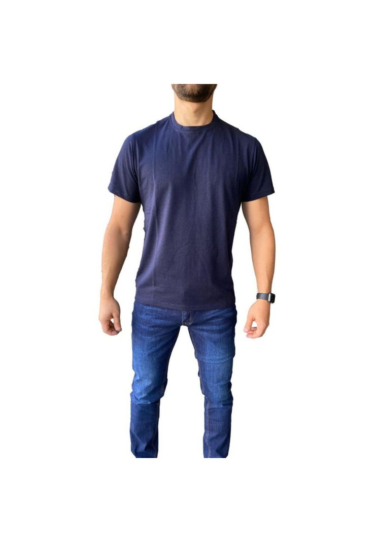 Polera Algodón Azul Marino Hombre-2